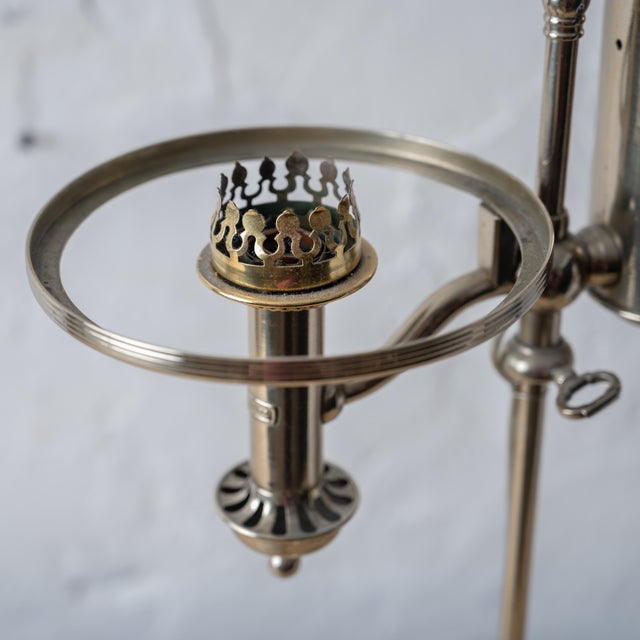 Metal Stobwasser Nickel Plated Student Lamp For Sale - Image 7 of 8