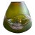 Vintage Green Glass and Metal Artist Signed Vase For Sale