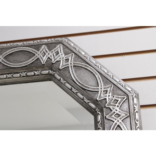 Glass Friedman Brothers #7261 Silver Decorated Beveled Mirror For Sale - Image 7 of 14