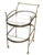 Mid century modern tubular brass base tea cart with removable trays.