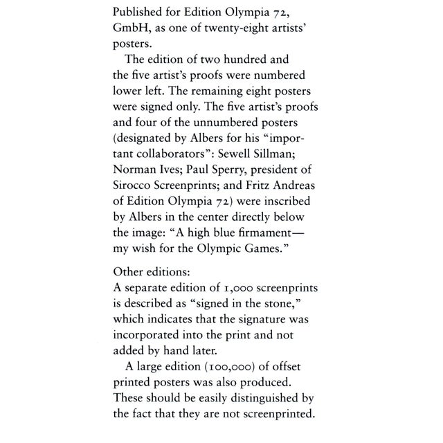 1972 Josef Albers Munich Olympics Silkscreen Poster For Sale In New York - Image 6 of 6