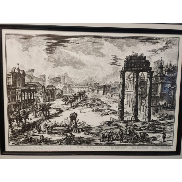 18th Century Giovanni Battista Piranesi 1778 Etching " Di Campo Vaccino Beautifully Matted and Framed Reproduction Print For Sale - Image 5 of 9