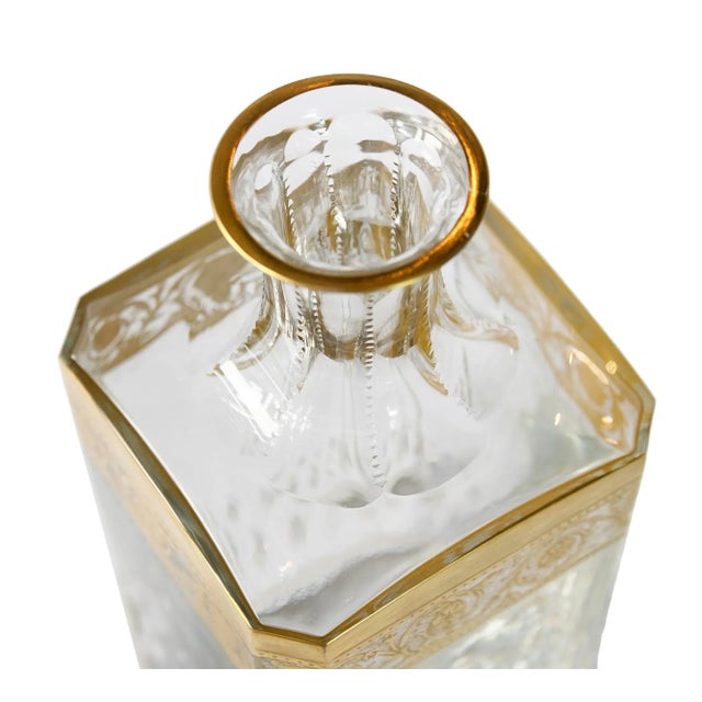 Metal French Saint Louis Crystal Thistle Whiskey Carafe For Sale - Image 7 of 9