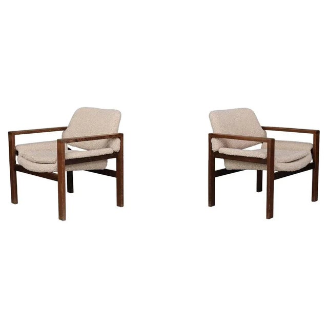 Modern Scandinavian Oak Armchairs with Teddy Upholstery, Finland, 1960s, Set of 2 For Sale - Image 10 of 10
