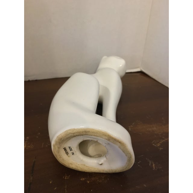 Petite Mid Century Ceramic White Cat Figurine For Sale - Image 10 of 12