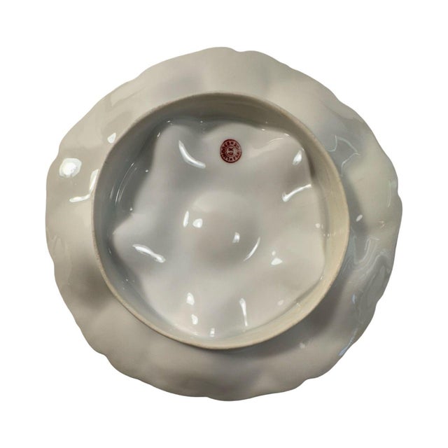 French Early 20th Century Set of Five Antique French Limoges Oyster Plates With Gold Fleck Glaze For Sale - Image 3 of 8