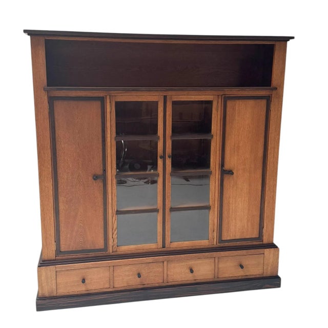 Brown Vintage Art Deco Four-Door Bookcase, 1920s For Sale - Image 8 of 15