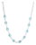 Oval Cut Blue Topaz Station Necklace With Curb Link Chain For Sale