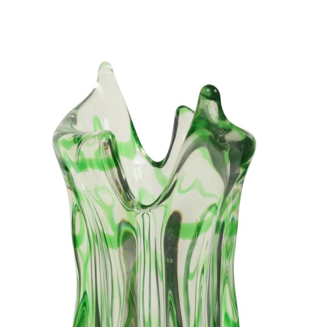 Large Vintage Green Glass Vase, 1960s For Sale - Image 11 of 18
