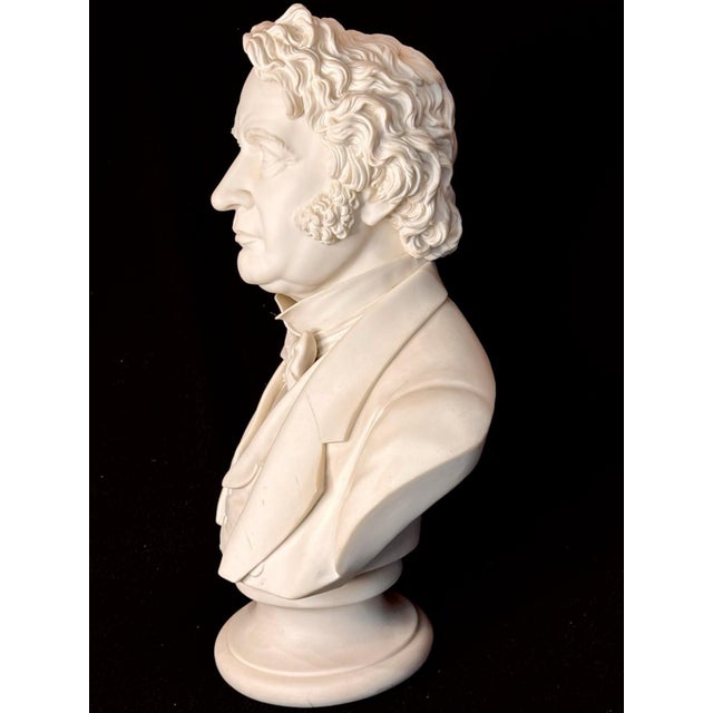 Rare EXTRA LARGE Antique Parian CHARLES SUMNER Bisque Portrait Bust Statue For Sale - Image 18 of 18
