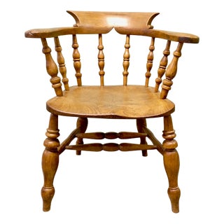 Antique Beech and Elm Desk Chair, 1800s For Sale