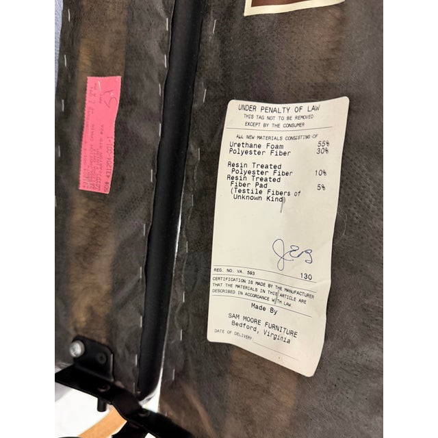 Sam Moore Arizona Onyx Leather + Tawny Finish Wood Recliner For Sale - Image 12 of 12