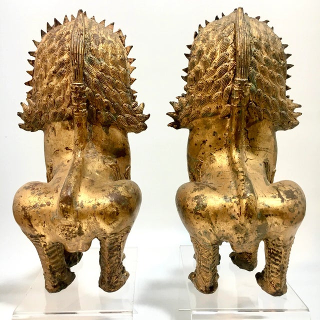 Gilt Bronze Foo Dogs - a Pair For Sale - Image 9 of 12