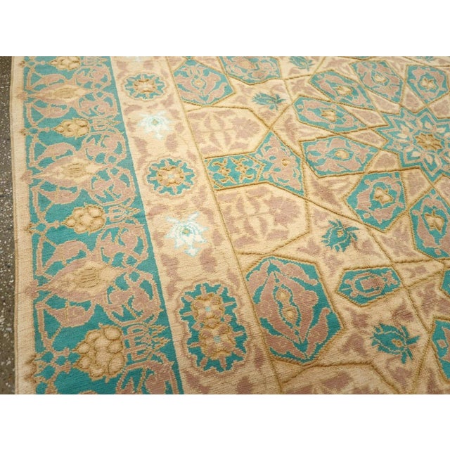 Rustic Galerie Shabab Collection Early 20th Century Indian Cotton Agra Accent Carpet For Sale - Image 3 of 8