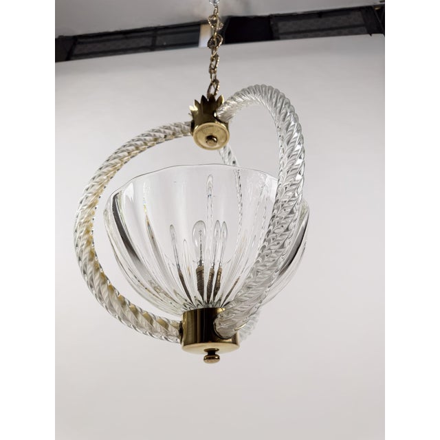 Italian Art Deco Murano Glass Pendant in the style of Barovier, 1930s For Sale - Image 18 of 18