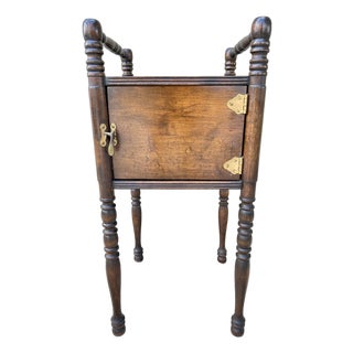 Antique Early 20th Century h.t. Cushman Manufacturing Humidor Smoking Cabinet Table For Sale