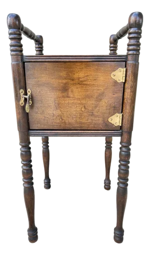 Antique Early 20th Century h.t. Cushman Manufacturing Humidor Smoking Cabinet Table
