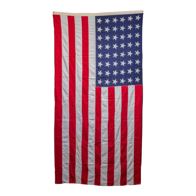Large Valley Forge American Flag With 48 Stars c.1940-1950 For Sale