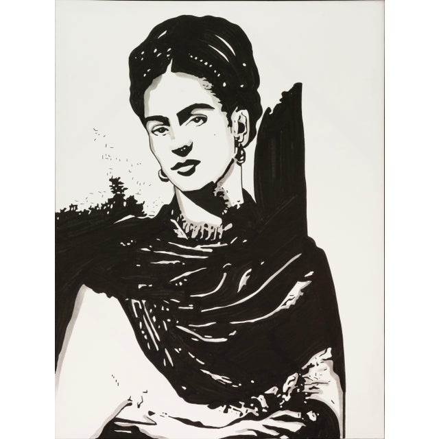 A contemporary acrylic painting titled "Frida" by Detroit-born pop artist and designer Marlo Broughton (MARLOBRO). Signed...