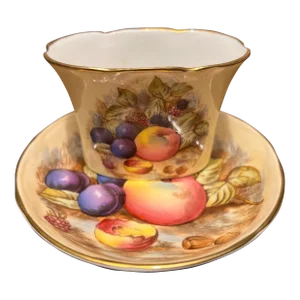 1950s Aynsley HandPainted Toothpick Holder & Matching Saucer Set- a Pair