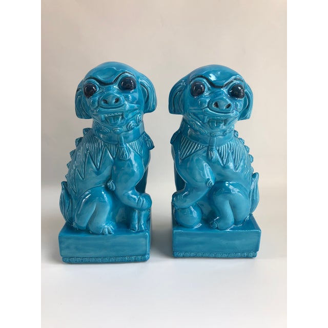 1960s Vintage Monumental Turquoise Foo Dogs a Pair Chairish