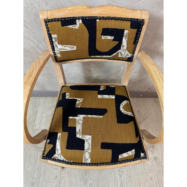 Textile Vintage Reupholstered Bridge Chair, 1960 For Sale - Image 7 of 9