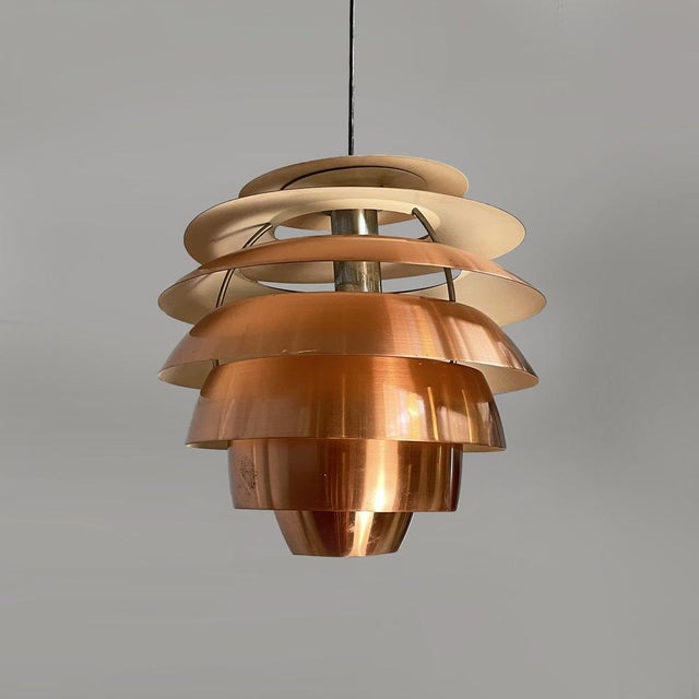 Stilnovo Mid-Century Modern Italian Copper 1231 Pendant from Stilnovo, 1960s For Sale - Image 4 of 18