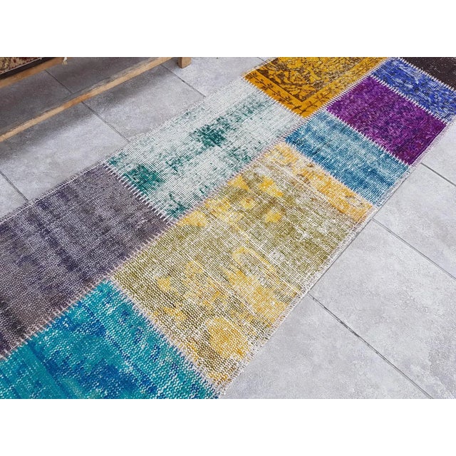 Turkish Vintage Turkish Colourful Runner For Sale - Image 3 of 10