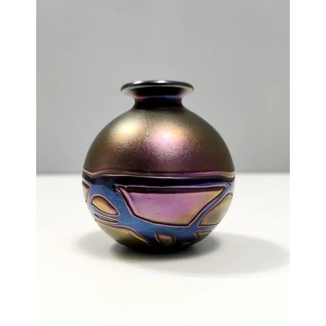 Mid-Century Modern Vintage Opalescent Glass Mdina Vase, Malta, 1960s For Sale - Image 3 of 8