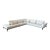 Roche Bobois Connexe Corner Sectional in Soave Leather - Gris Nuage For Sale