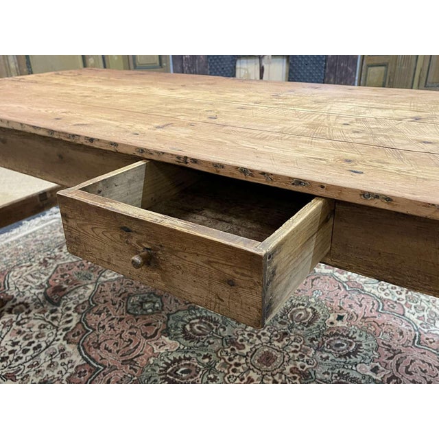 Antique Farmhouse Table in Fir and Chestnut, 1800s For Sale - Image 4 of 18
