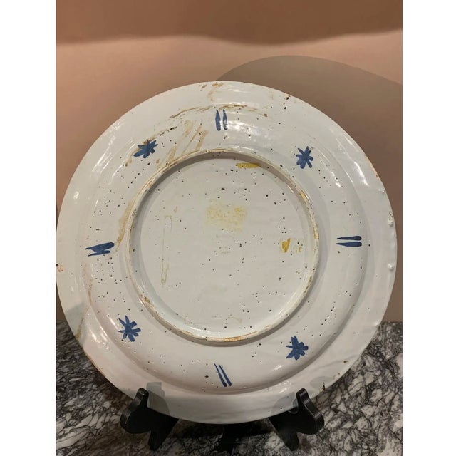 Printmaking Materials 18th Century English Delft Polychrome Charger For Sale - Image 7 of 9