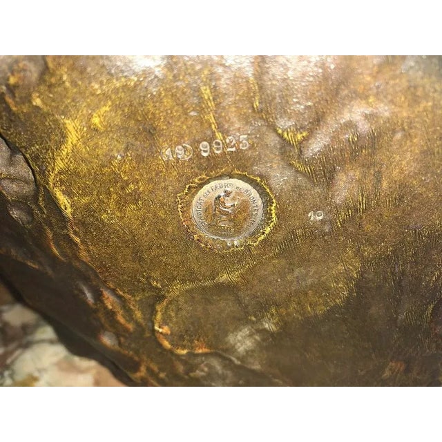 A large 19th Century bronze of “Oedipus meditating” by the French sculpture Henri Daniel Contenot, the cloaked figure...