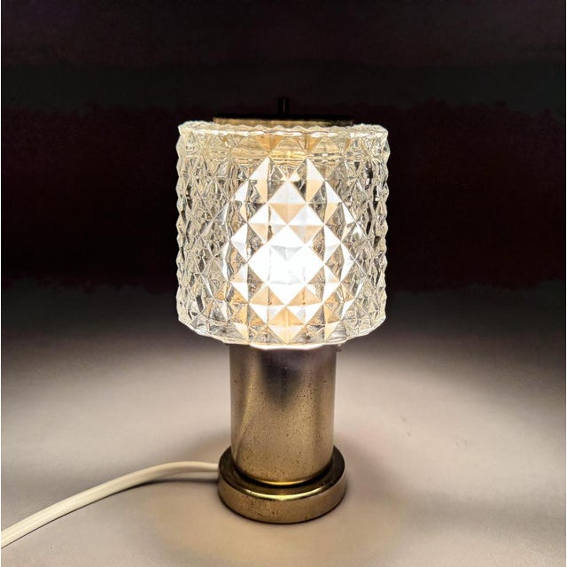 Glass Table Lamp attributed to Kamenicky Senov, Former Czechoslovakia, 1970s For Sale - Image 4 of 10