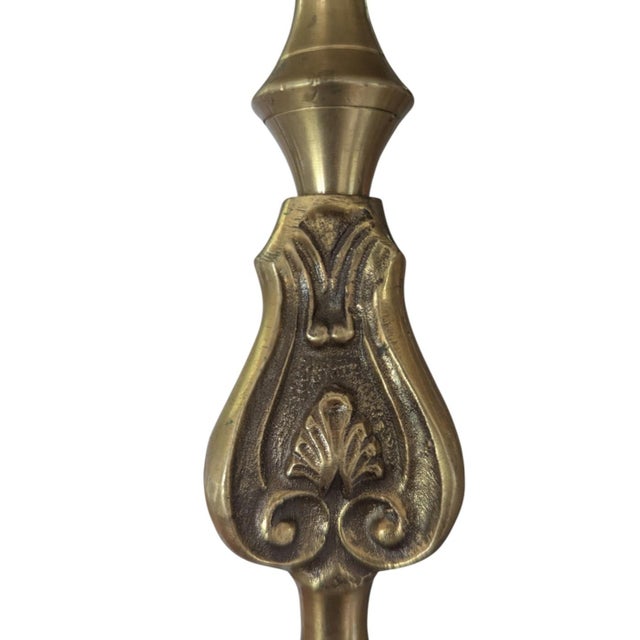 Antique Belle Epoque Bronze Altar Candle Holders-a Pair For Sale - Image 9 of 17