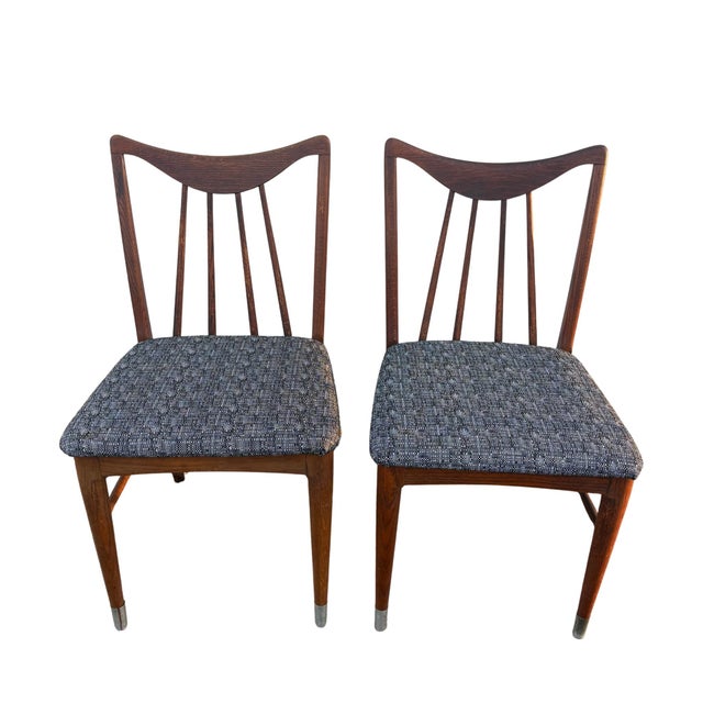 Attributed to Edmond J. Spence for Keller Furniture in the 1960s, this is a pair of “Valkerie II” dining chairs. Made of...