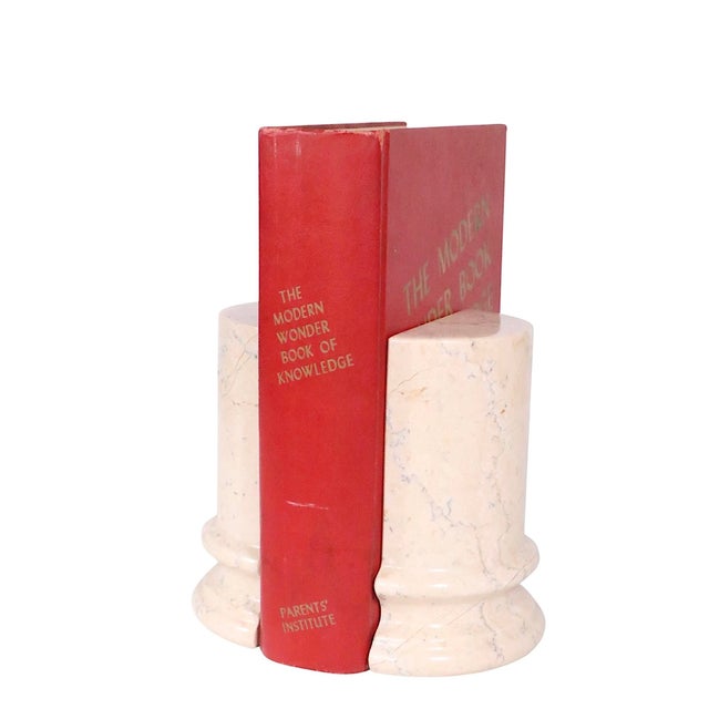 Late 20th Century Pr. Half Column Marble Bookends by Boticina For Sale - Image 9 of 11