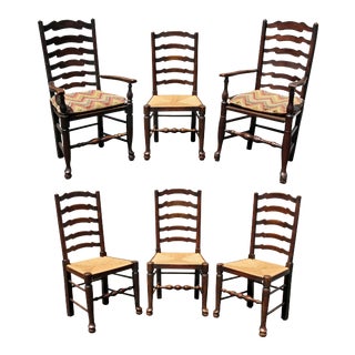 Late Georgian Elmwood Windsor Dining Chairs - Set of 6 For Sale