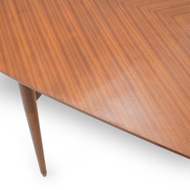 Table with Herringbone Veneer Top, 1950s For Sale - Image 9 of 13