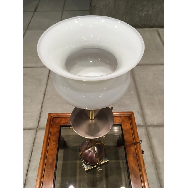 Sculptural Purple Tulip Table Torchiere With Milk Glass Diffuser Manner of Gerald Thurston for Lightolier For Sale - Image 11 of 13