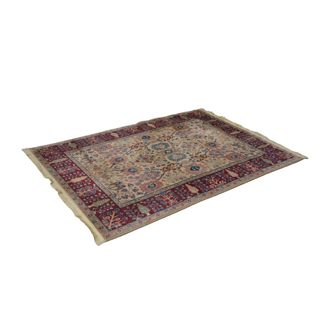 Traditional Vintage Karastan 900-901 Tea Wash Samovar 100% Wool Geometric Area Rug 4' X 6' For Sale - Image 3 of 14