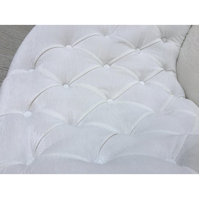 19th Pair of Louis XV Bergère Armchairs in White Velvet For Sale - Image 14 of 18