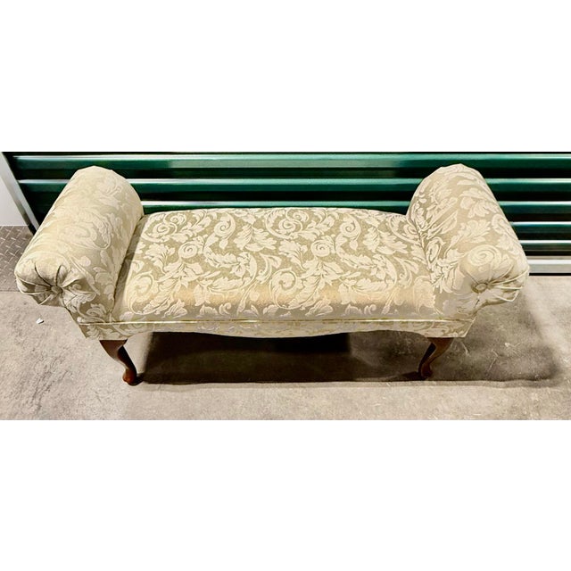 Queen Anne Late 20th Century Queen Anne Style Rolled Arm Bench For Sale - Image 3 of 8