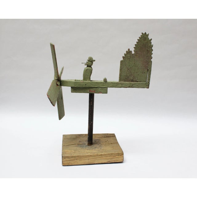 Circa 1940s Folk Art "Smoking Boatman" Whirligig For Sale - Image 4 of 13