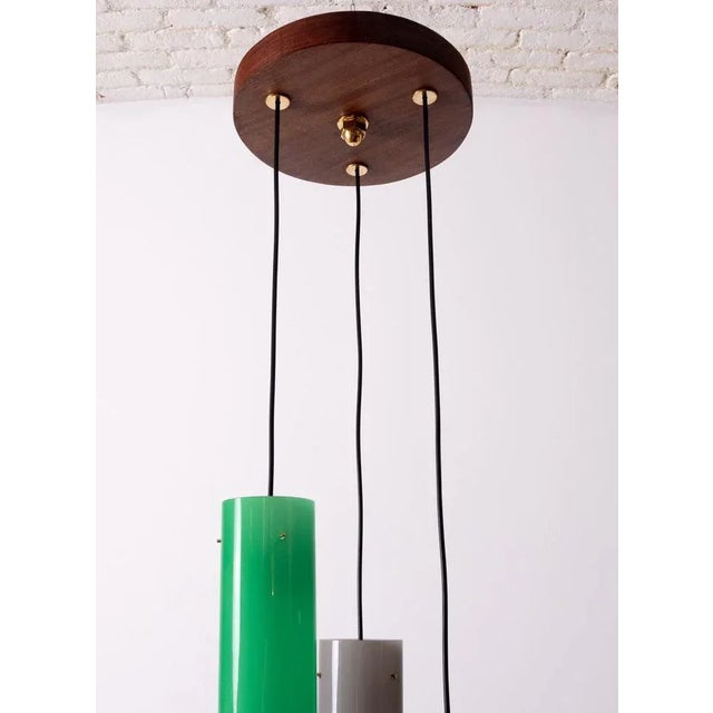 Metal Mid-Century Red Pendant Light, 1950s For Sale - Image 7 of 9