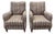 Pair of Late 20th Century Wesley Hall Hartwell Striped Lounge Chairs For Sale