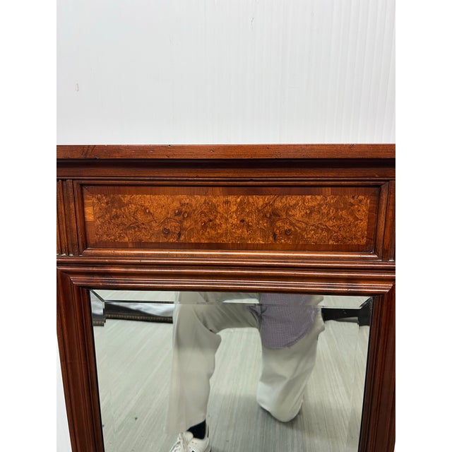 Brown Hekman Furniture Burled Wood Wall Mirror For Sale - Image 8 of 11