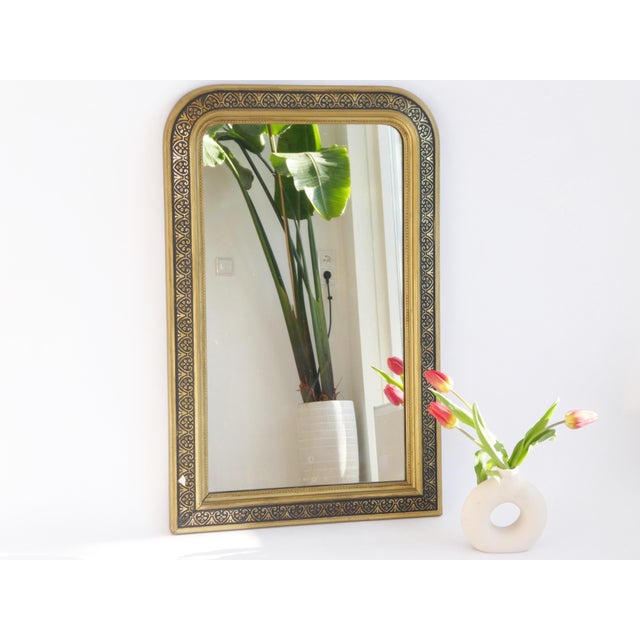 Antique French Louis Philippe Gilded Arched Mantle Mirror, 19th Century For Sale - Image 13 of 13