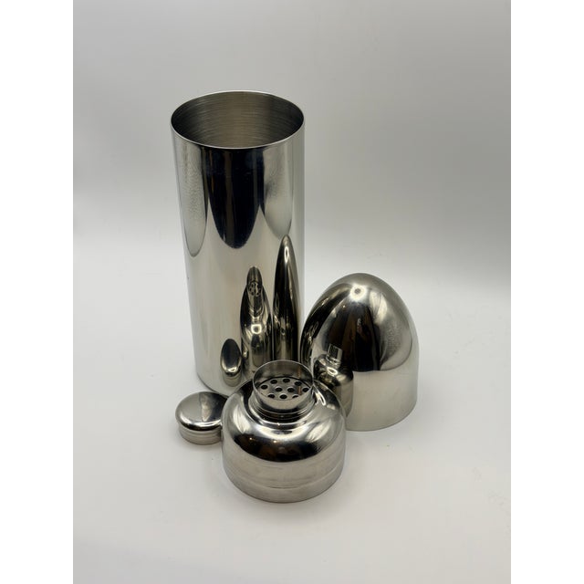 Metal Vintage Stainless Steel Bullet Cocktail Shaker | Modernist Barware | 11” Tall For Sale - Image 7 of 7