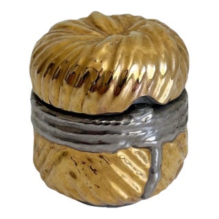 Vintage Italian Gold & Silver Pill Box For Sale